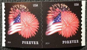 US #4854 MNH Coil Pair (.49) Fort McHenry Flag/Fireworks SCV $2.00