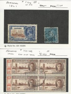 Barbados, Postage Stamp, #16, 188 Used, 207-208 Blocks, 1861-1946, JFZ