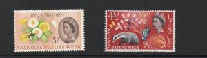 GB QEII National nature week SG637p/638p superb MNH condition.