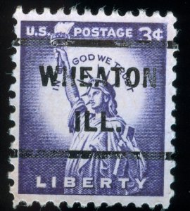 US Scott 1035 Precancel Wheaton, ILL Used