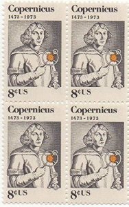 1973 Micolaus Copernicus, Artist, Block of 4 8c Postage Stamps, Sc#1488, MNH, OG