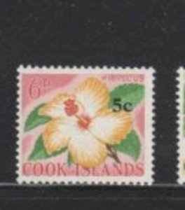 COOK ISLANDS #184 1967 5C ON 5p FLOWER MINT VF LH O.G