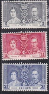 CYPRUS 1937 Coronation set fresh MNH.......................................B3079