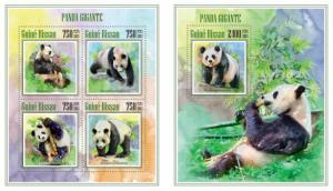 Giant Pandas Bears Bären Fauna Animals Guinea-Bissau MNH stamp set