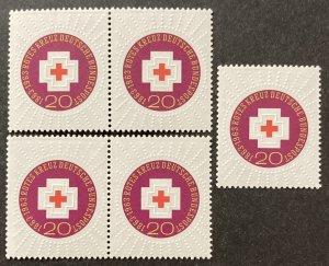 Germany 1963 #865, Red Cross, Wholesale Lot of 5, MNH, CV $1.50