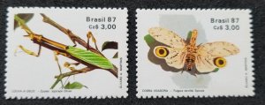 Brazil 50th Entomological Society 1987 Mantis Moth Butterfly Insect (stamp) MNH