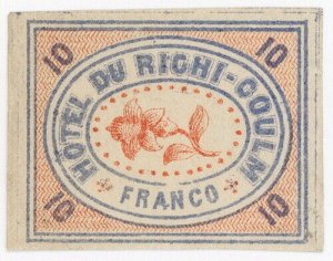 (I.B) Switzerland Hotel Post : Righi-Coulm 10c (1870)