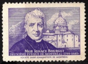 Vintage Canada Poster Stamp Monsignor Ignace Bourget Second Bishop Of Montreal