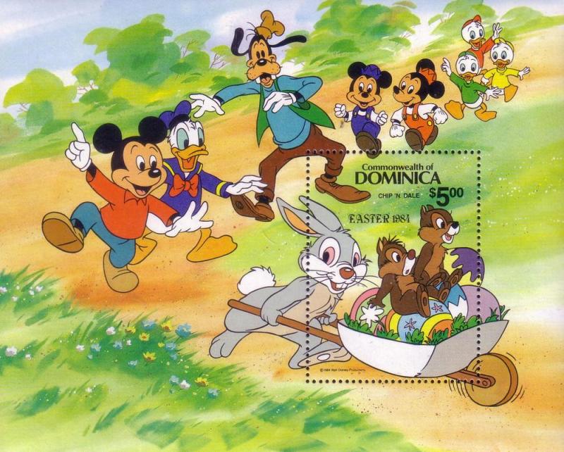 Dominica SC# 841 MNH Mickies Easter W/ Chip & Dale '84 LA8