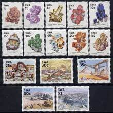 South West Africa 1989 Minerals definitive set of 15 valu...
