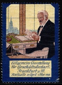 1910 Germany Poster Stamp General Exhibition For Business Supplies Frankfurt