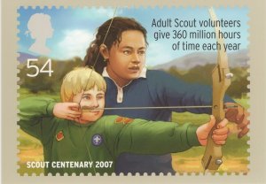 Great Britain 2007 PHQ Card Sc 2495 54p Scouts, archery