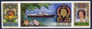 Belize 1985 Royal Visit se-tenant strip of 3 in Cromalin ...