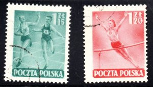 Poland (1952) - Scott # 545 - 546,  Used