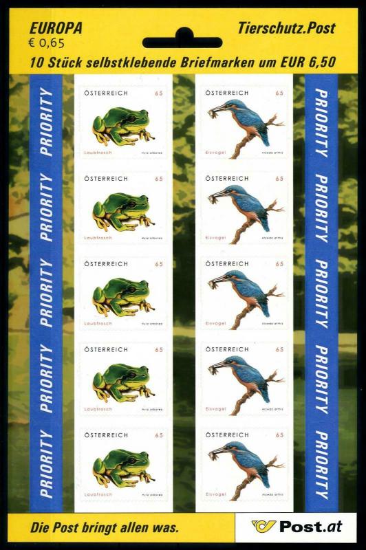 [98688] Austria Österreich 2008 Birds Frog Folienblatt Sheet MNH