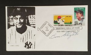 1989 Cooperstown NY Baseball Enos Slaughter Autograph Lou Gehrig First Day Cover