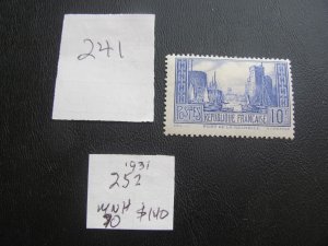 FRANCE 1929 MNH SC 252 SINGLE VF $140 (241) NEW COLLECTION.