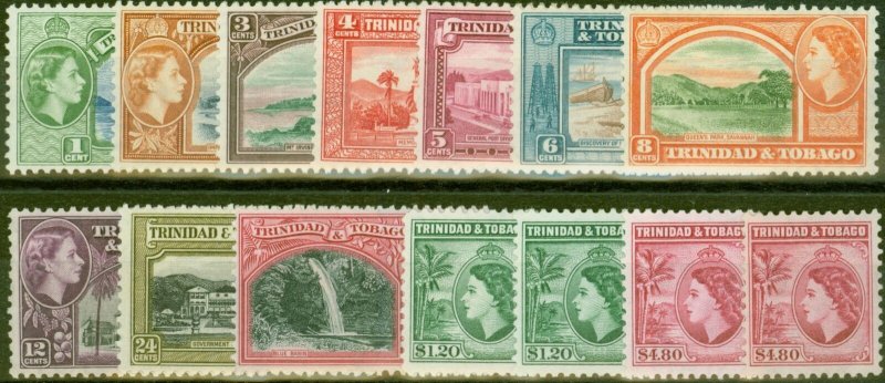 Trinidad & Tobago 1953-55 set of 14 SG267-278a Fine Very Lightly Mtd Mint