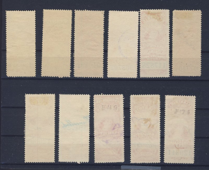 11xCanada Revenue Electric Light Stamps; #FE8 to FE17-$10. Guide Value = $52.50