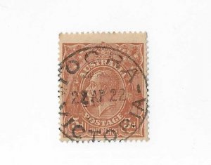 Australia Sc #36  5p brown  used with SON CDS VF