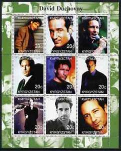 Kyrgyzstan 2000 David Duchovny perf sheetlet containing 9...