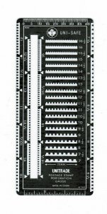 Metal Superior Stamp Perforation Perf Gauge with Slot Unitrade Uni-Safe  Canada