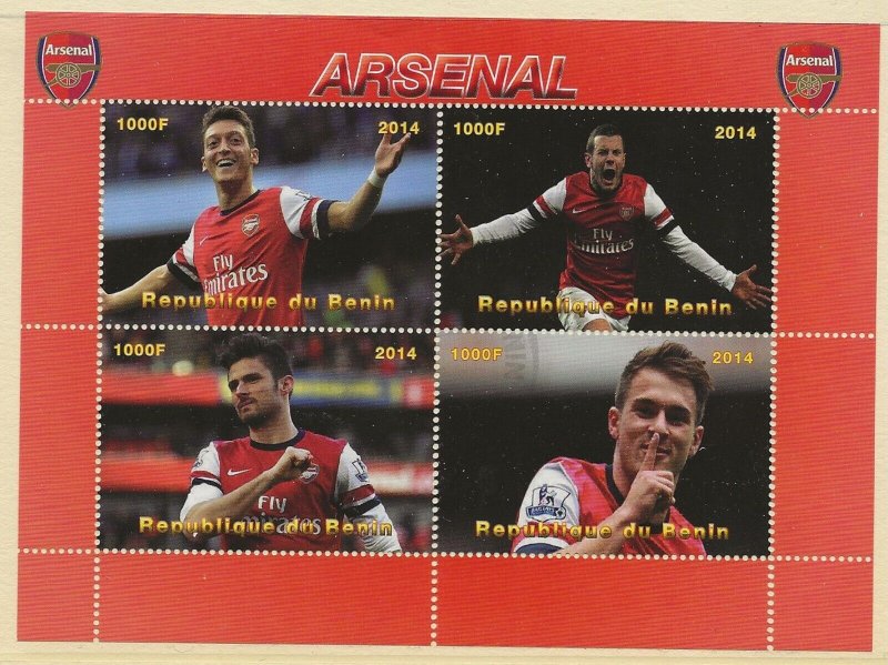 Thematic Stamps  Football   2014 Arsenal  sheet of 4 values used