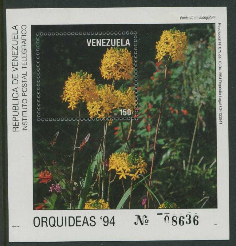 VENEZUELA: ORCHIDS 1994 - MNH MINIATURE SHEET