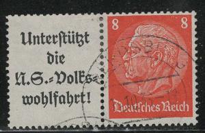 Germany Scott # 420, label A8.1, used, se-tenant, Mi # W63