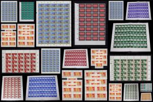 Suriname 1966 MNH Large Lot Blocks M/S Welfare Charity Migration 750+Stamps#C896