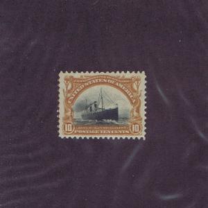 SC# 299 UNUSED OG POSS NH 10 CENT FAST OCEAN NAVIGATION, 1901, EXTRA FINE.  