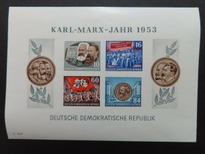 HuskyStamps ~ Germany DDR #146a, Imperforate Souvenir Sheet, MNH, Marx, 11pics