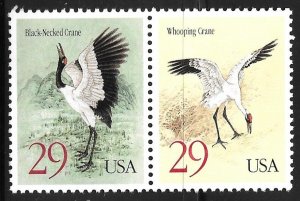 USA 2867-2868: 29c Whooping Crane, Black-necked Crane, MNH, VF