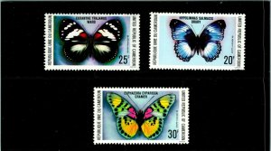 14500 CAMEROON 1978 BUTTERFLIES complete set of 3 (Scott 644-46) VF MNH