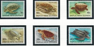 Papua New Guinea 592-97 MNH 1984 Turtles (ak5116)