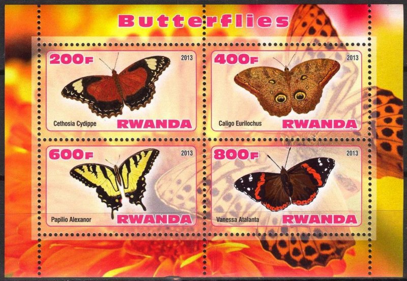 Rwanda 2013 Butterflies (1) MNH Cinderella !