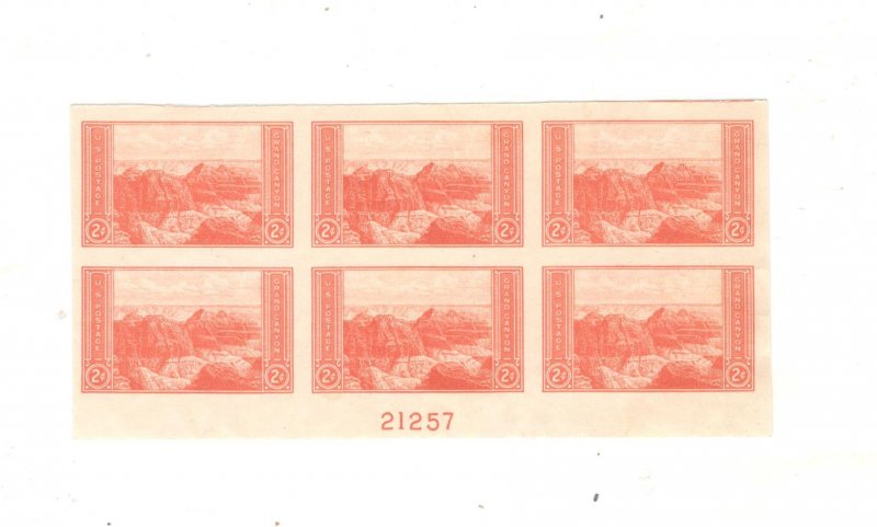 US SCOTT# 741 PLATE BLOCK OF 6 MNH