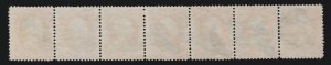 US O89 12c War Department Official Used Strip of 7 w/ Fancy Cancels