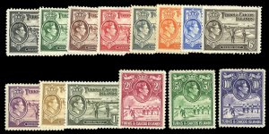 Turks & Caicos Islands #78-89 Cat$91.60 (for hinged), 1938-45 George VI, comp...