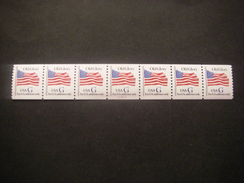 Scott 2890, 32 cent Blue G Flag, PNC7 #A3324, MNH Coil Beauty
