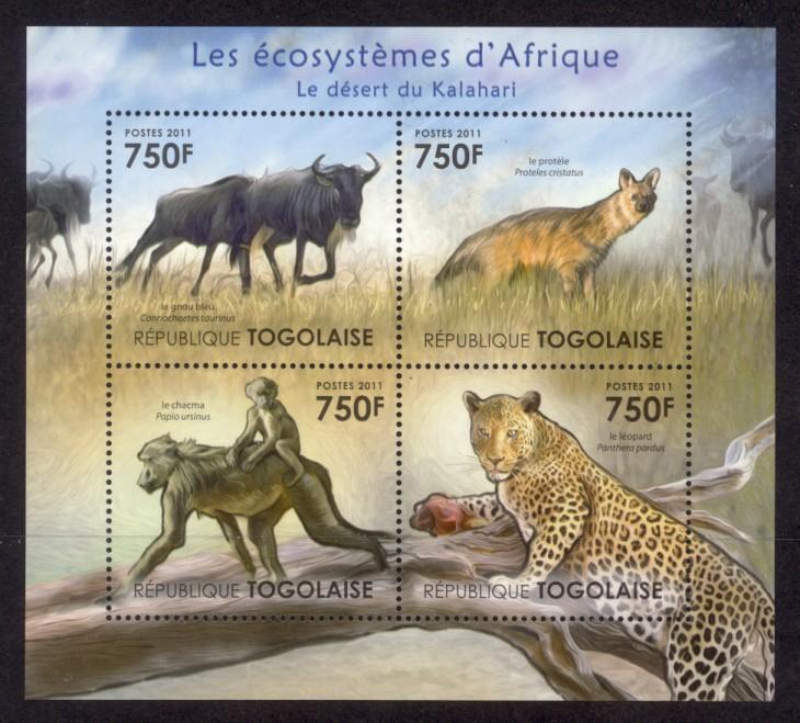 Togo - New Issue - MNH Kalahari Desert Animals (M/S)