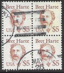 US #2196 used block. Bret Harte