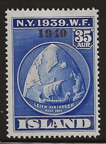 Iceland 233  1940  35 aur  fvf  mint  hinged