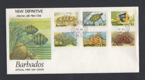 Barbados #643 58 (1985 Marine Life Part 1  issue) on unaddressed PO cachet FDC