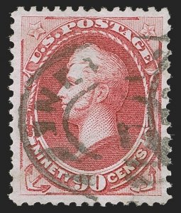 Palouse Stamps:  US Scott #166 2021 PF Cert XF 90, used with Registry Cancel
