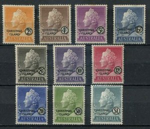 Christmas Island SC# 1-10 QEII O/p on Australia set MLH