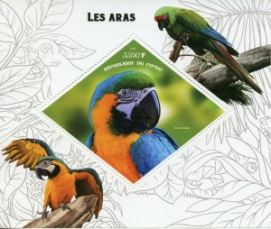 Birds on Stamps 2019 MNH Macaws Macaw Parrots Aras 1v S/S