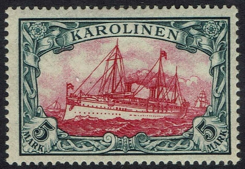 GERMAN CAROLINE ISLANDS 1901 YACHT 5MK NO WMK