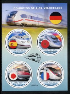 GUINEA-BISSAU 2023 HIGH SPEED TRAINS SHEET MINT NH