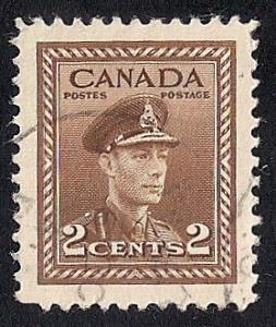 Canada #250 2 cent King George 6 used EGRADED VF-XF 86